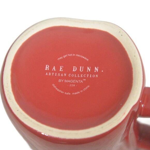 Rae Dunn Ceramic Red and White HOT COCOA Mug with Whipped Cream Topper - Picture 4 of 4